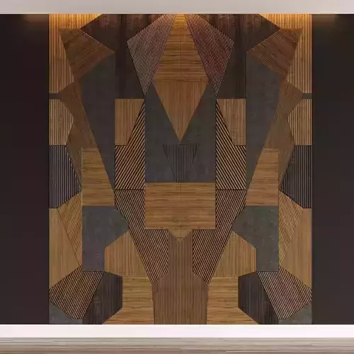 Headboard made of gray panels and MDF