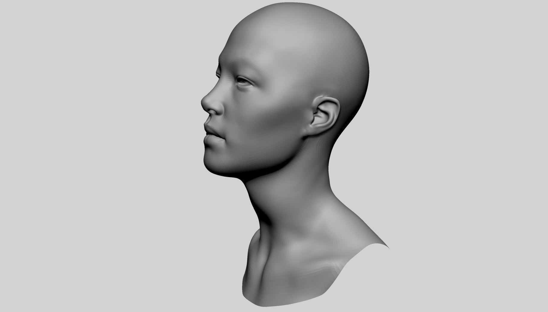 Base Male And Female Head 3D model_7