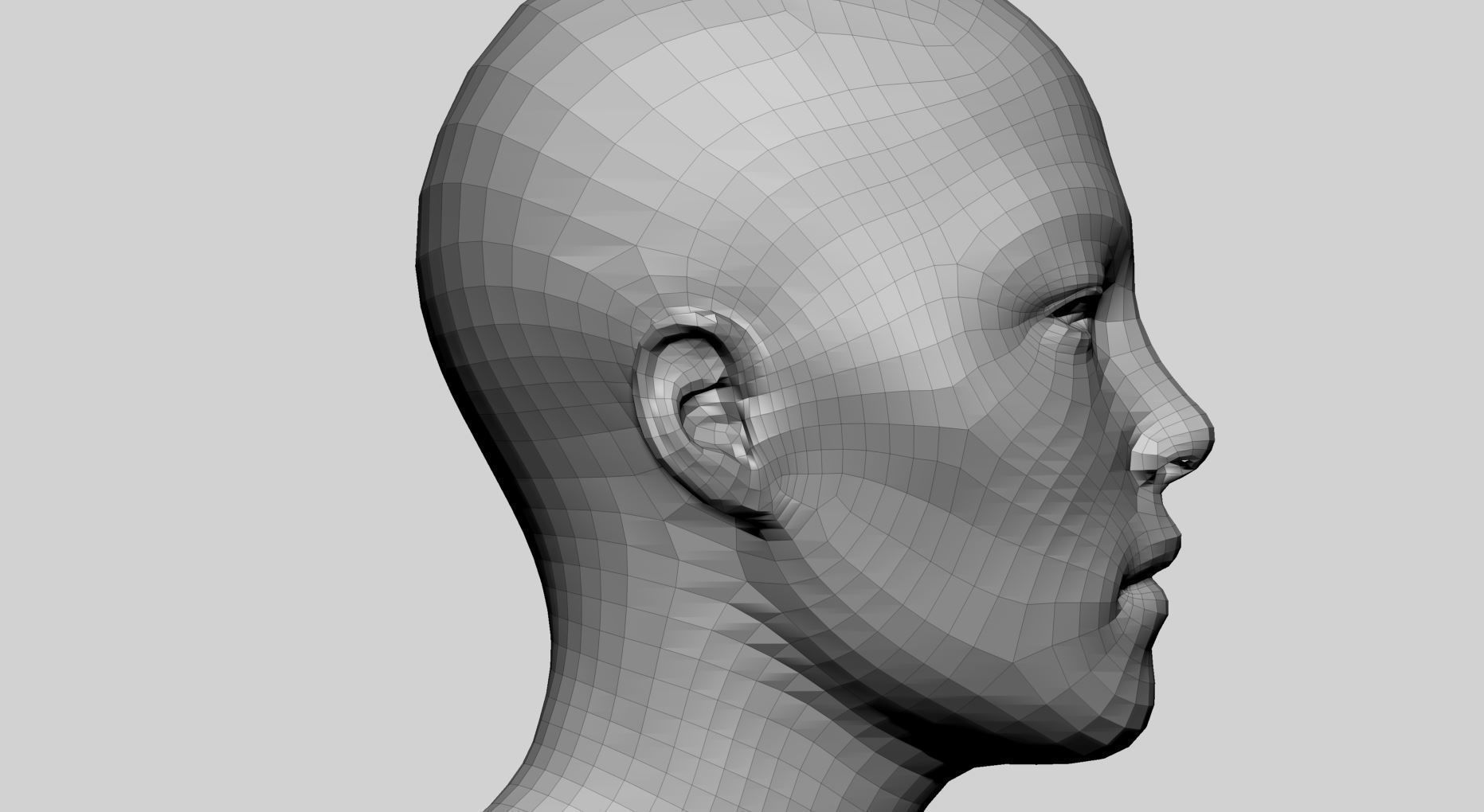 Base Male And Female Head 3D model_11