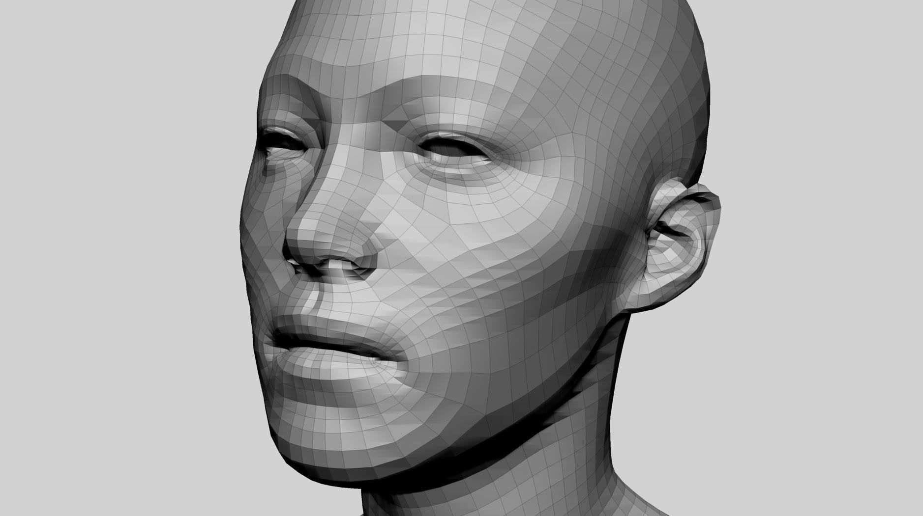 Base Male And Female Head 3D model_10