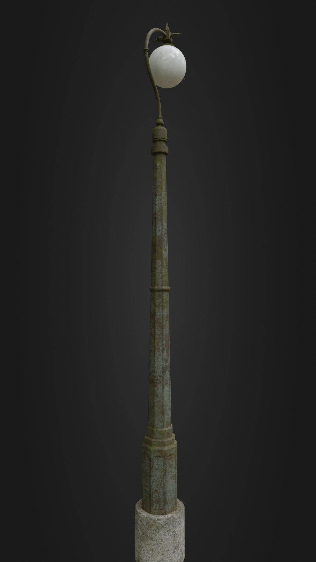 Old Worn Streetlight 03 Low-poly 3D model_18