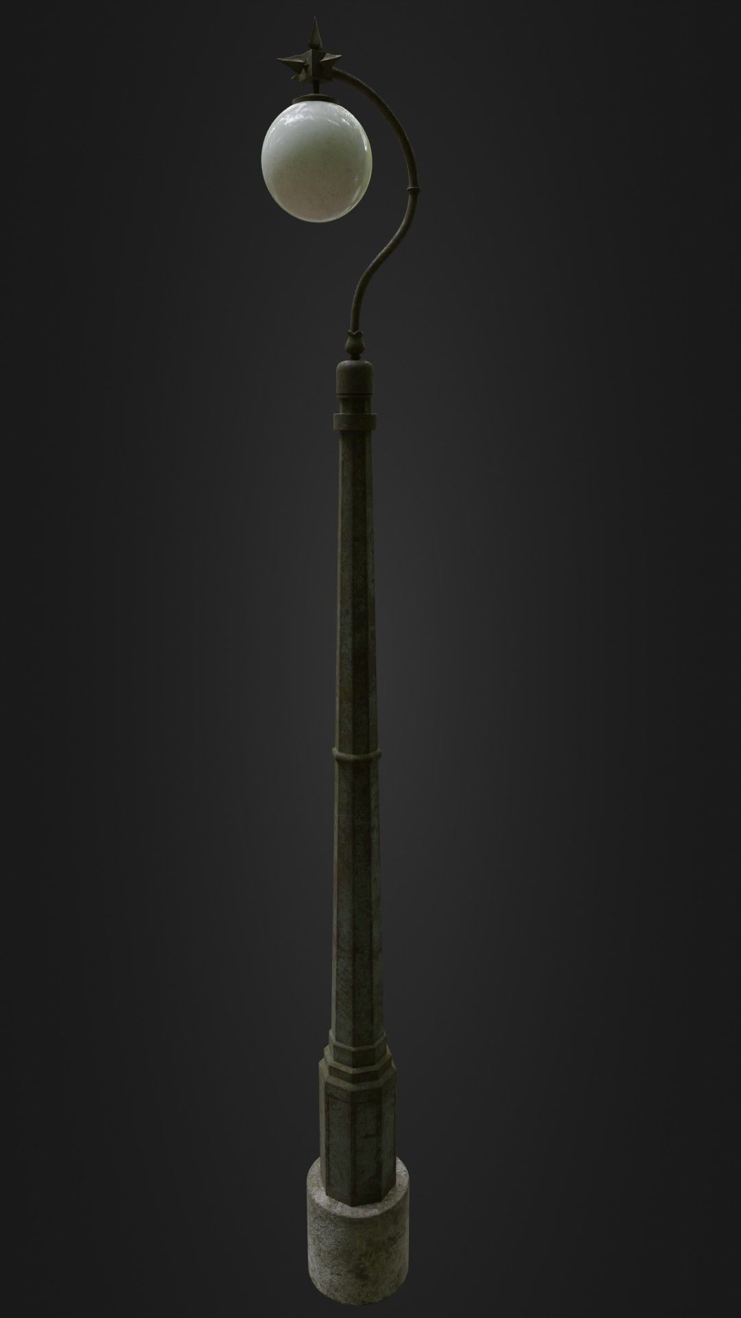 Old Worn Streetlight 03 Low-poly 3D model_35