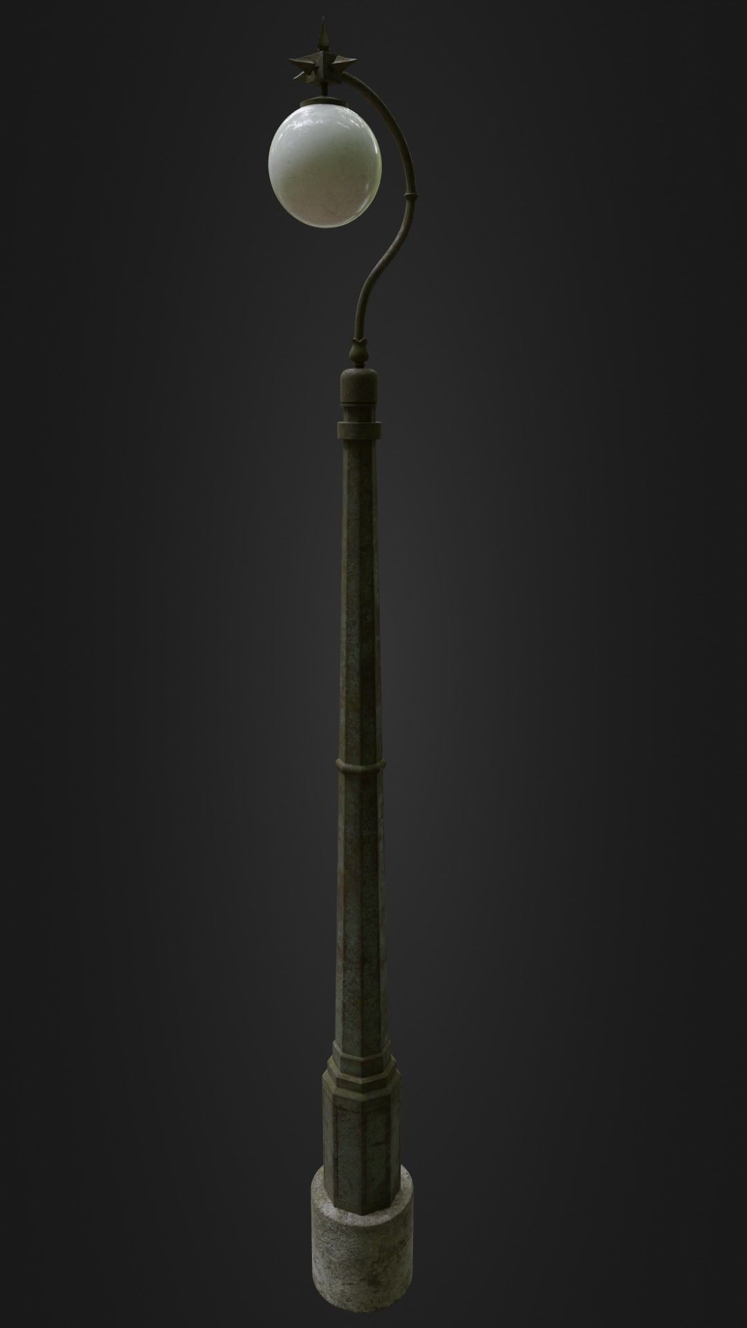 Old Worn Streetlight 03 Low-poly 3D model_36