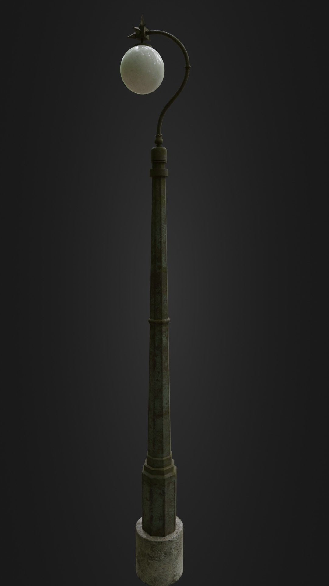 Old Worn Streetlight 03 Low-poly 3D model_28