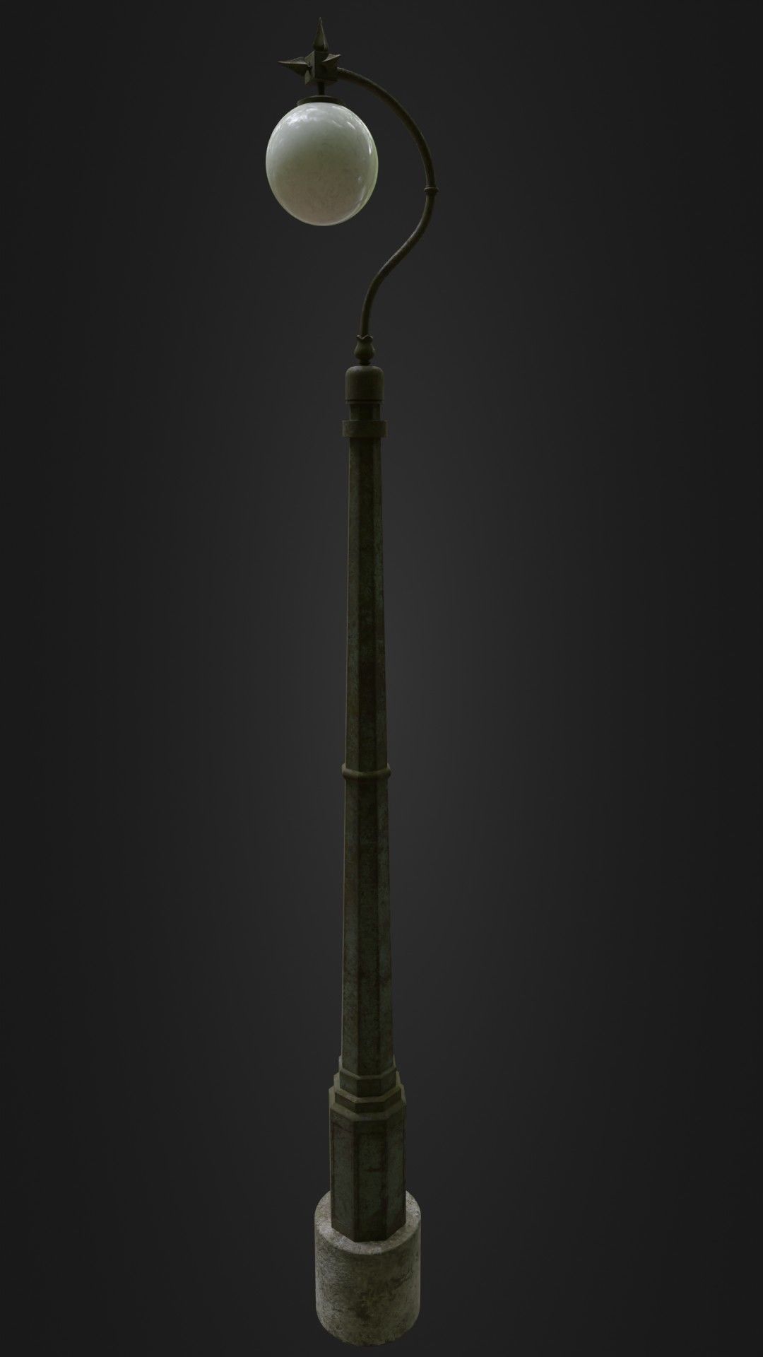 Old Worn Streetlight 03 Low-poly 3D model_34