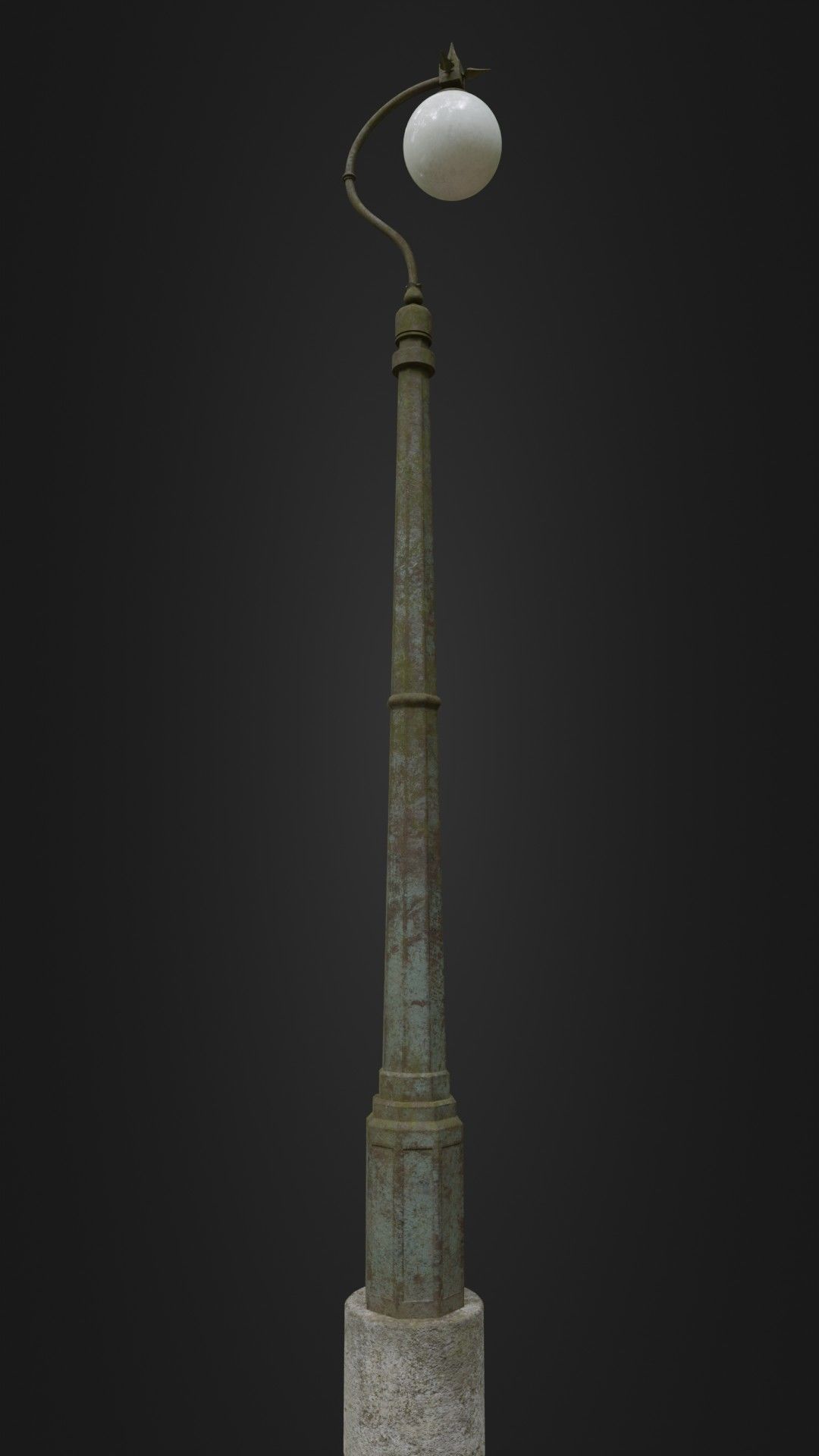 Old Worn Streetlight 03 Low-poly 3D model_9