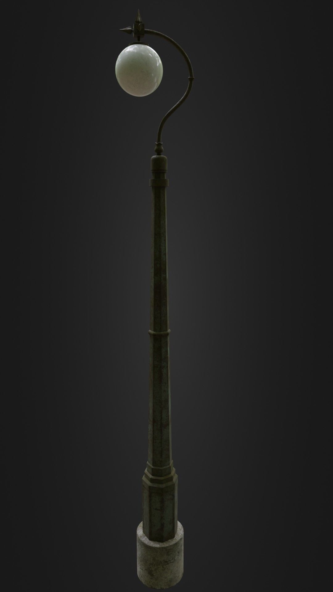 Old Worn Streetlight 03 Low-poly 3D model_32