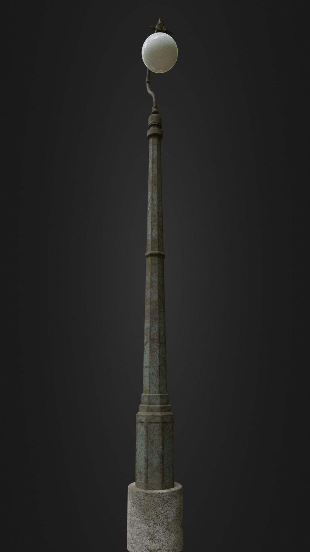 Old Worn Streetlight 03 Low-poly 3D model_3