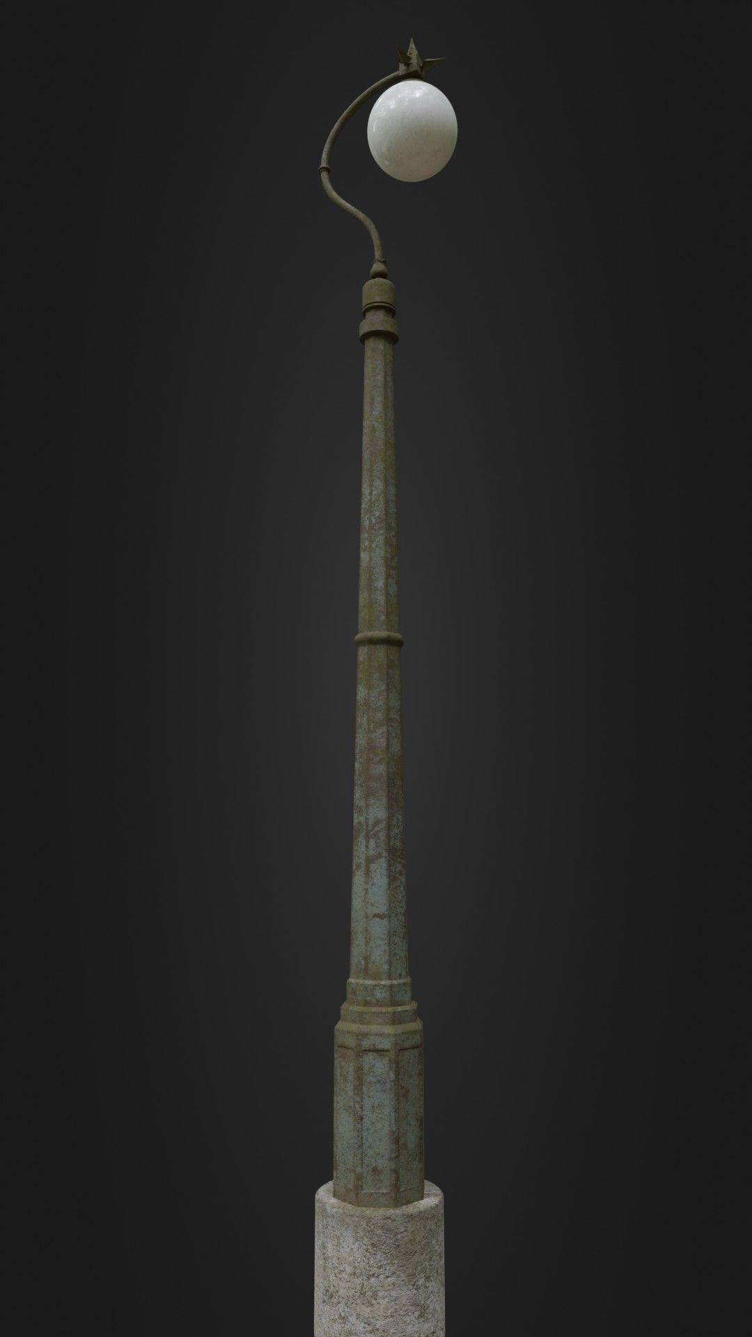 Old Worn Streetlight 03 Low-poly 3D model_8