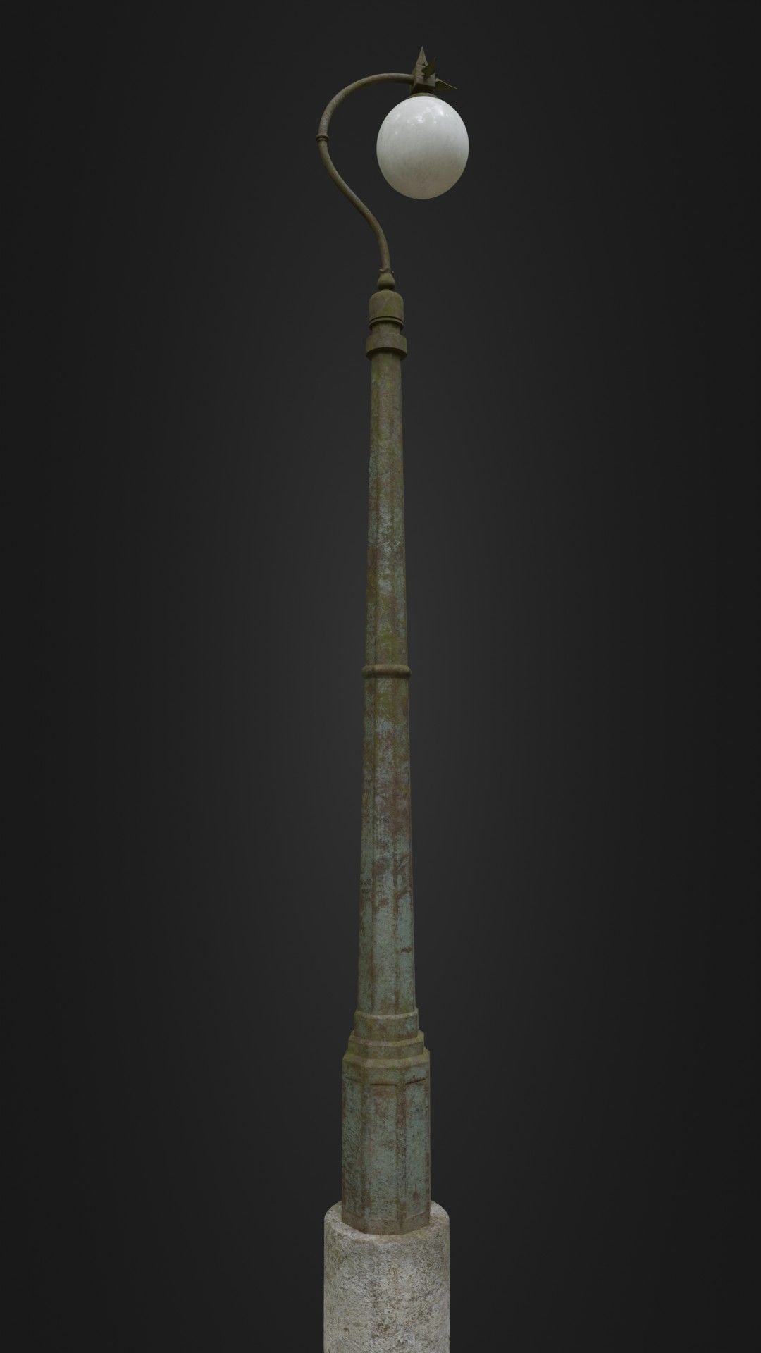 Old Worn Streetlight 03 Low-poly 3D model_13