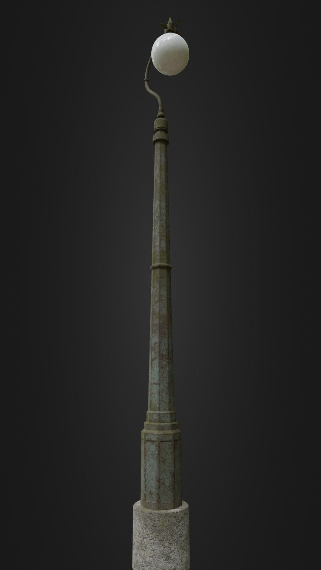 Old Worn Streetlight 03 Low-poly 3D model_5
