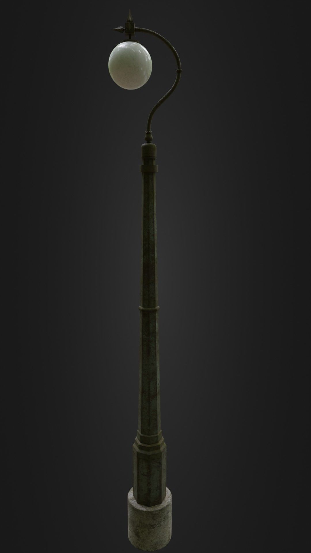 Old Worn Streetlight 03 Low-poly 3D model_31