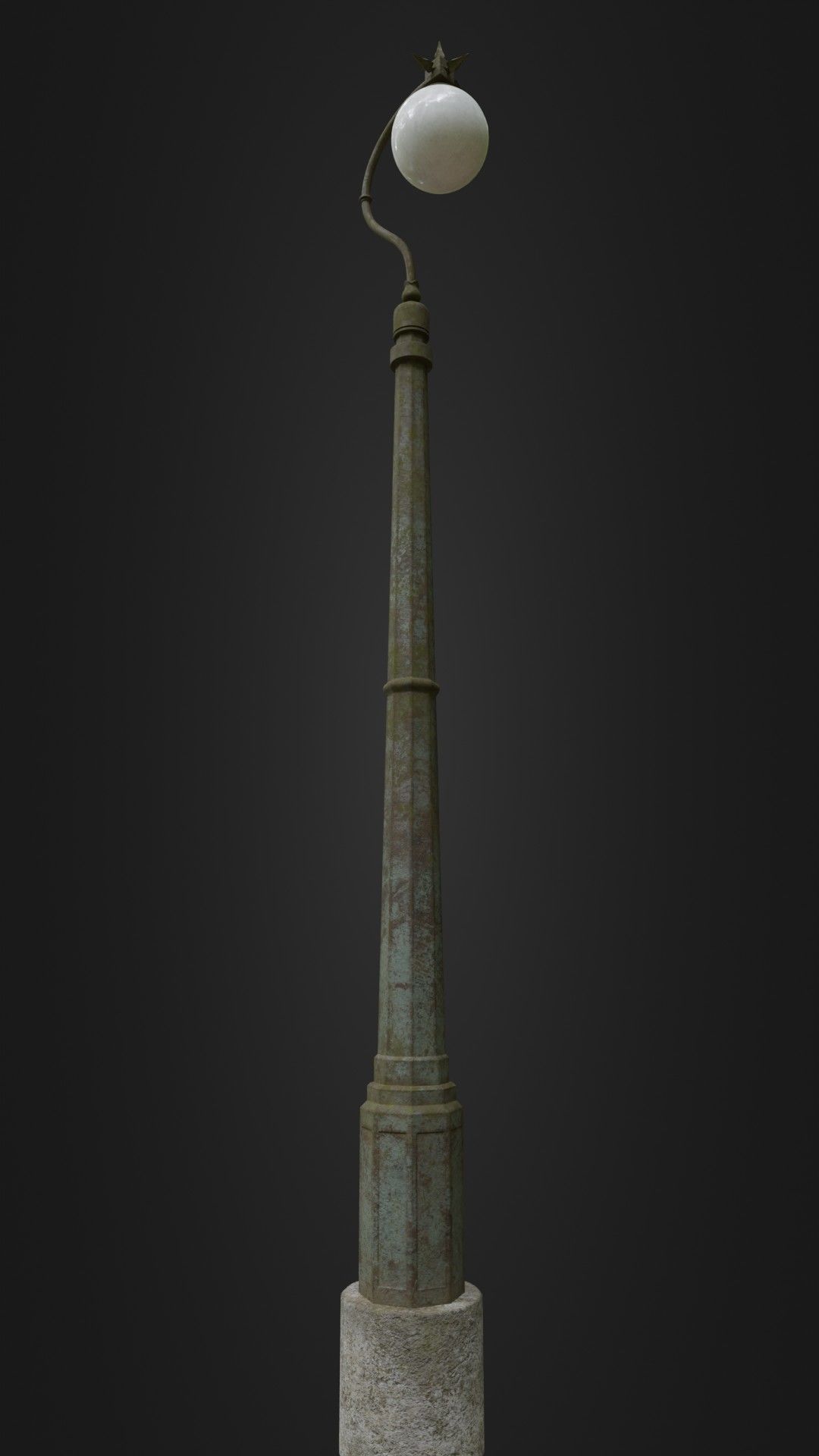Old Worn Streetlight 03 Low-poly 3D model_6