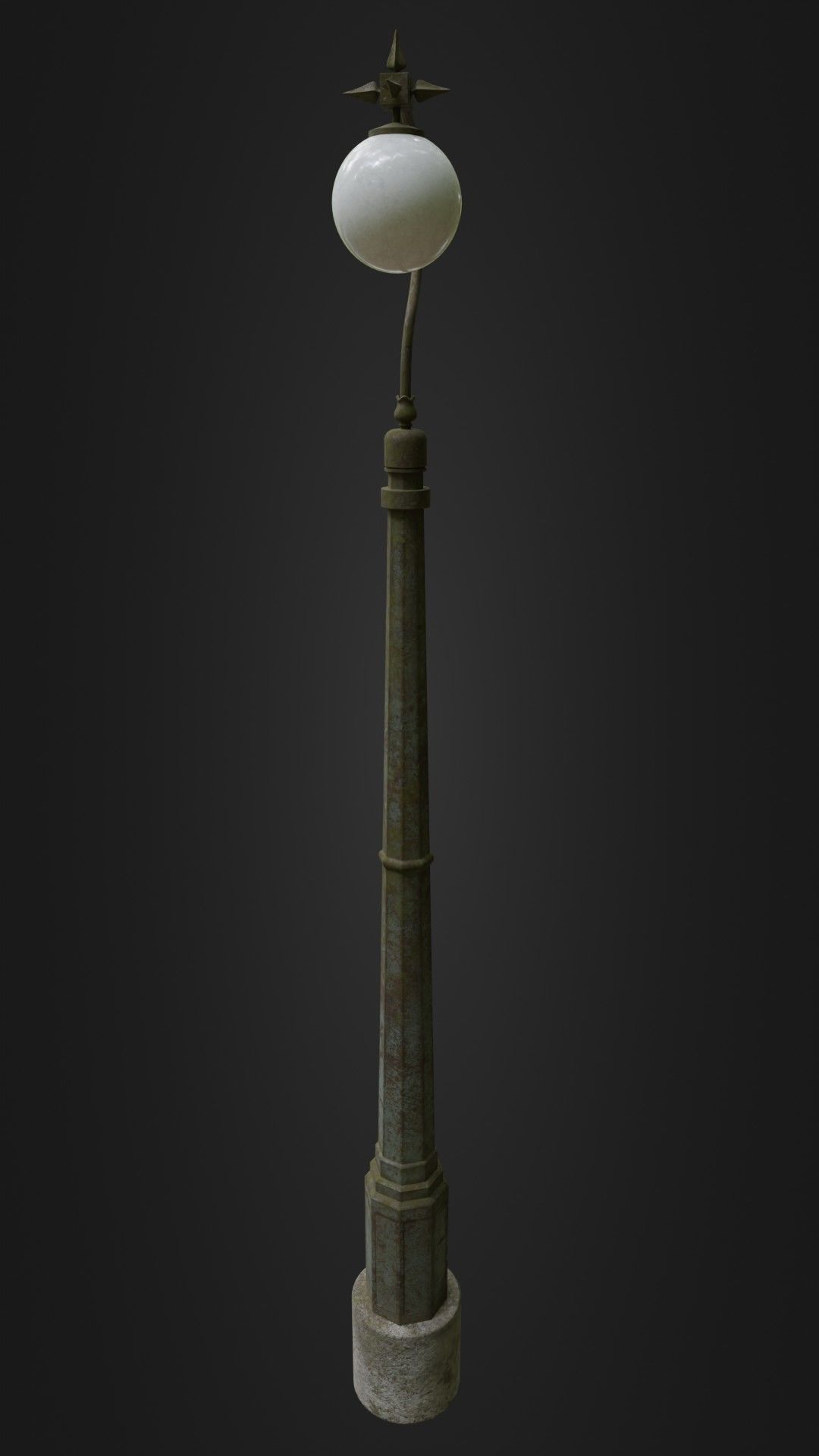Old Worn Streetlight 03 Low-poly 3D model_40