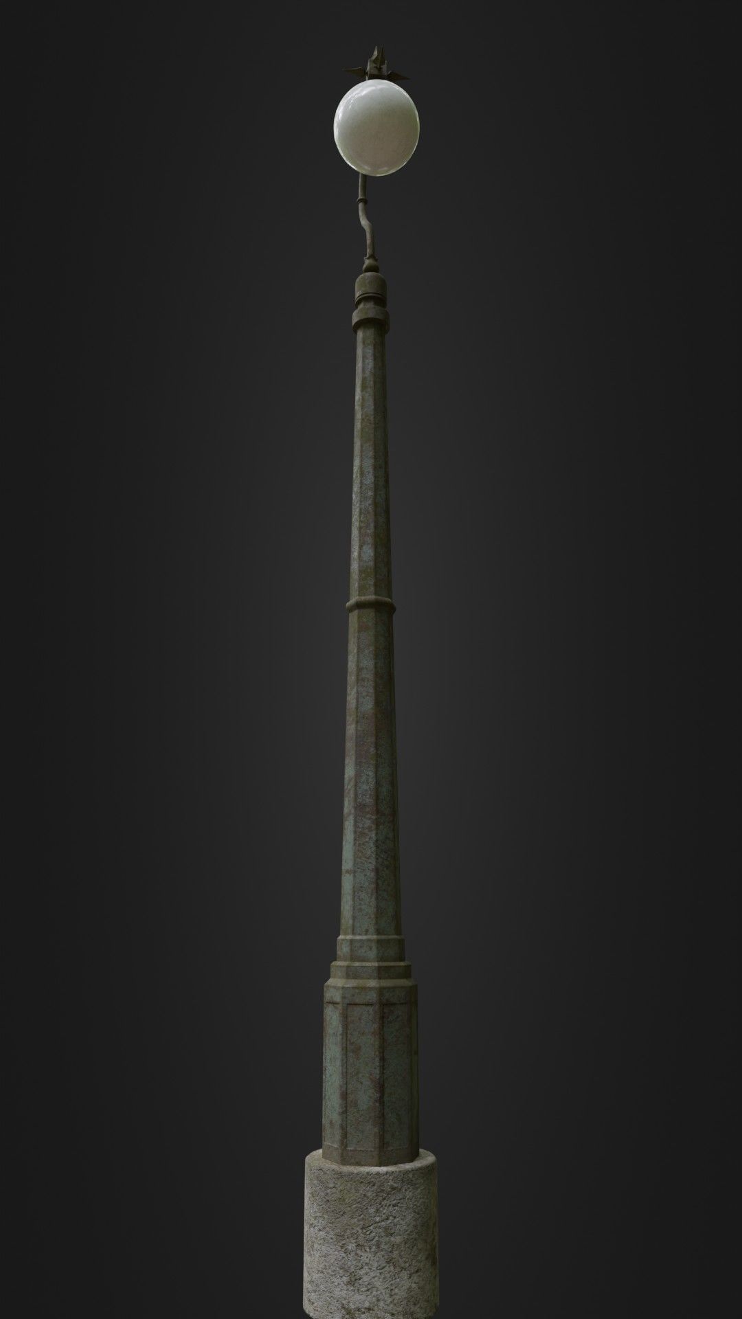 Old Worn Streetlight 03 Low-poly 3D model_2