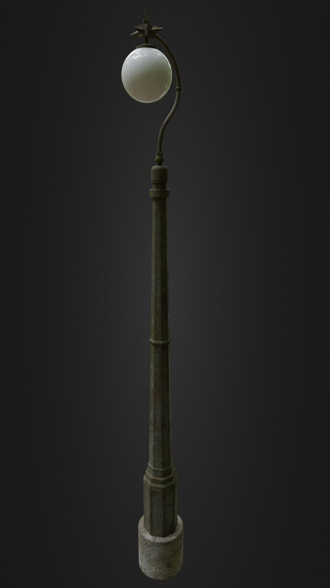 Old Worn Streetlight 03 Low-poly 3D model_37