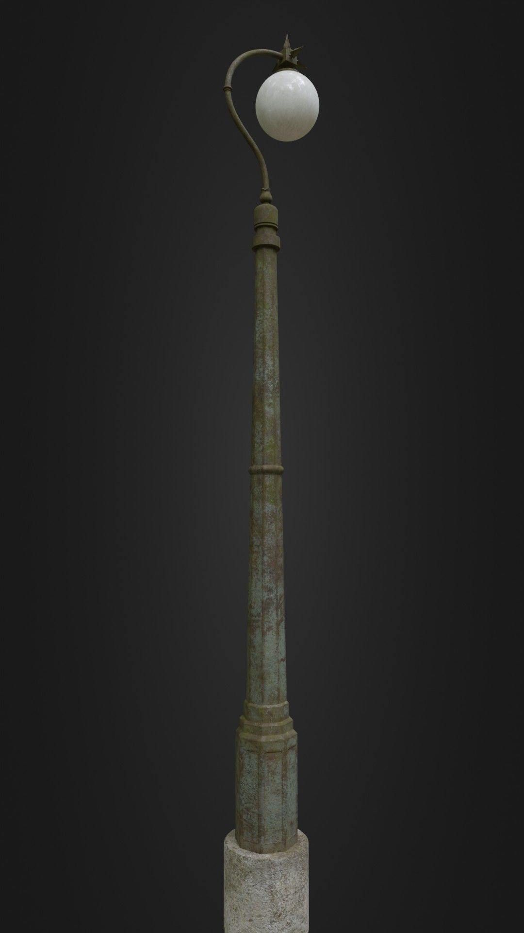 Old Worn Streetlight 03 Low-poly 3D model_15