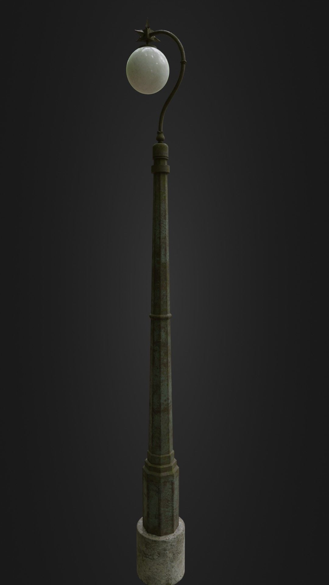 Old Worn Streetlight 03 Low-poly 3D model_26