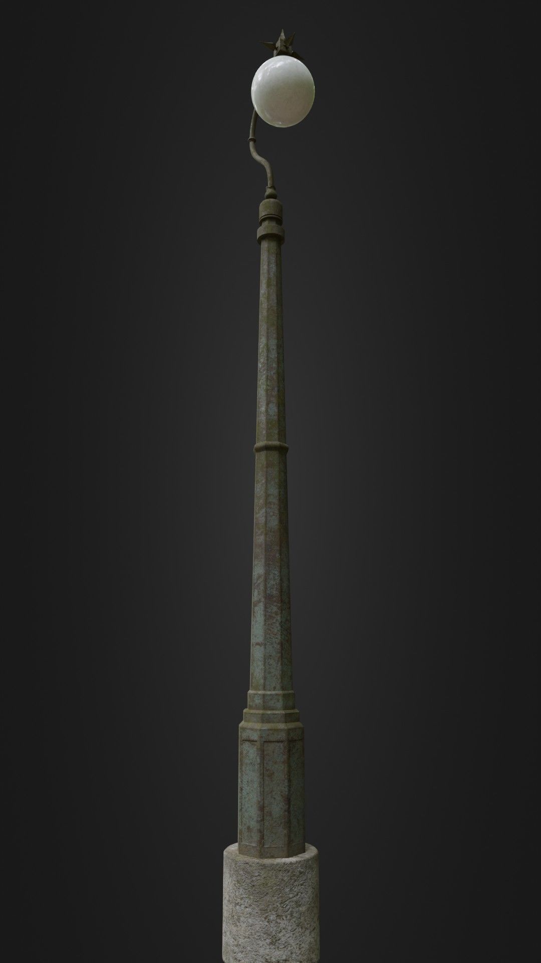 Old Worn Streetlight 03 Low-poly 3D model_4