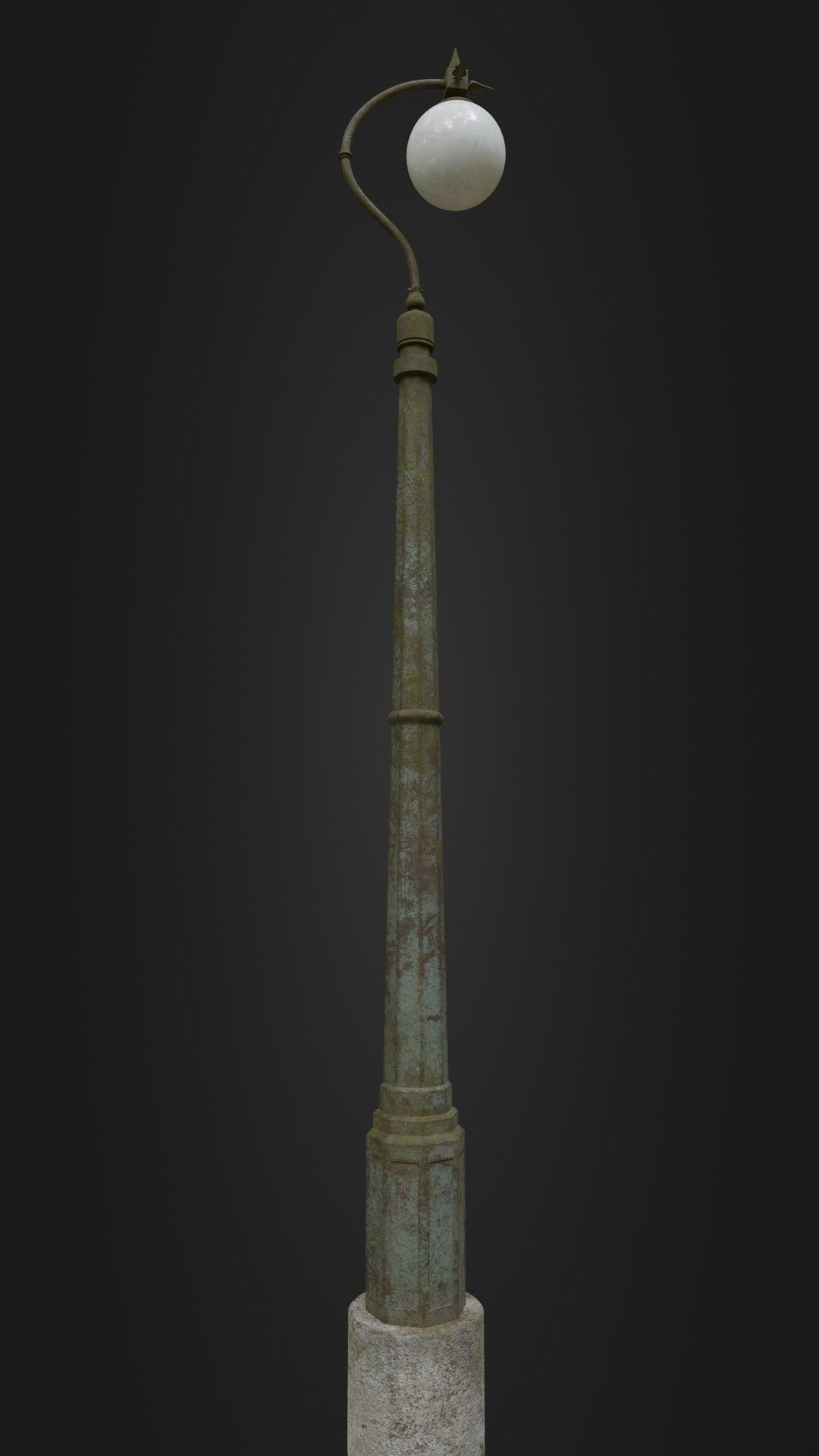 Old Worn Streetlight 03 Low-poly 3D model_12