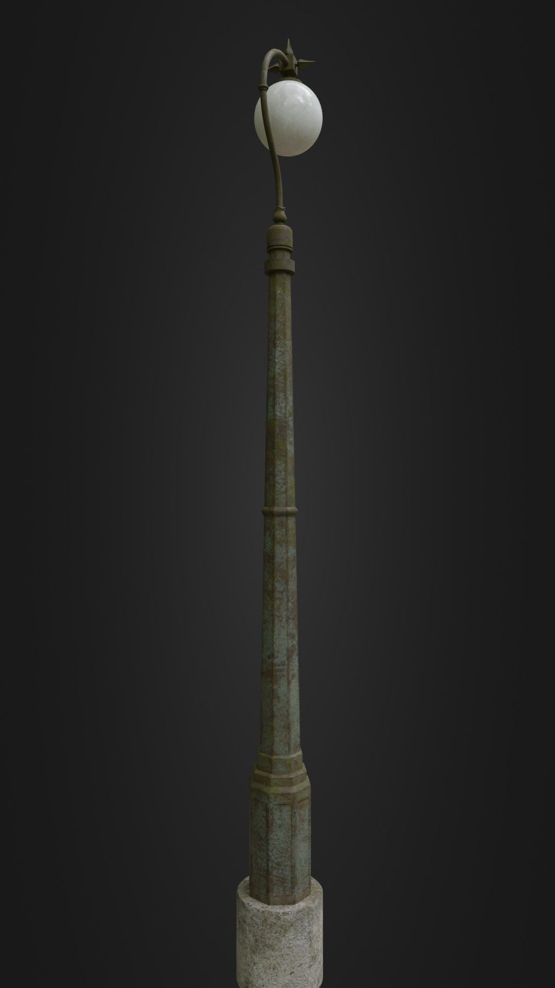 Old Worn Streetlight 03 Low-poly 3D model_19