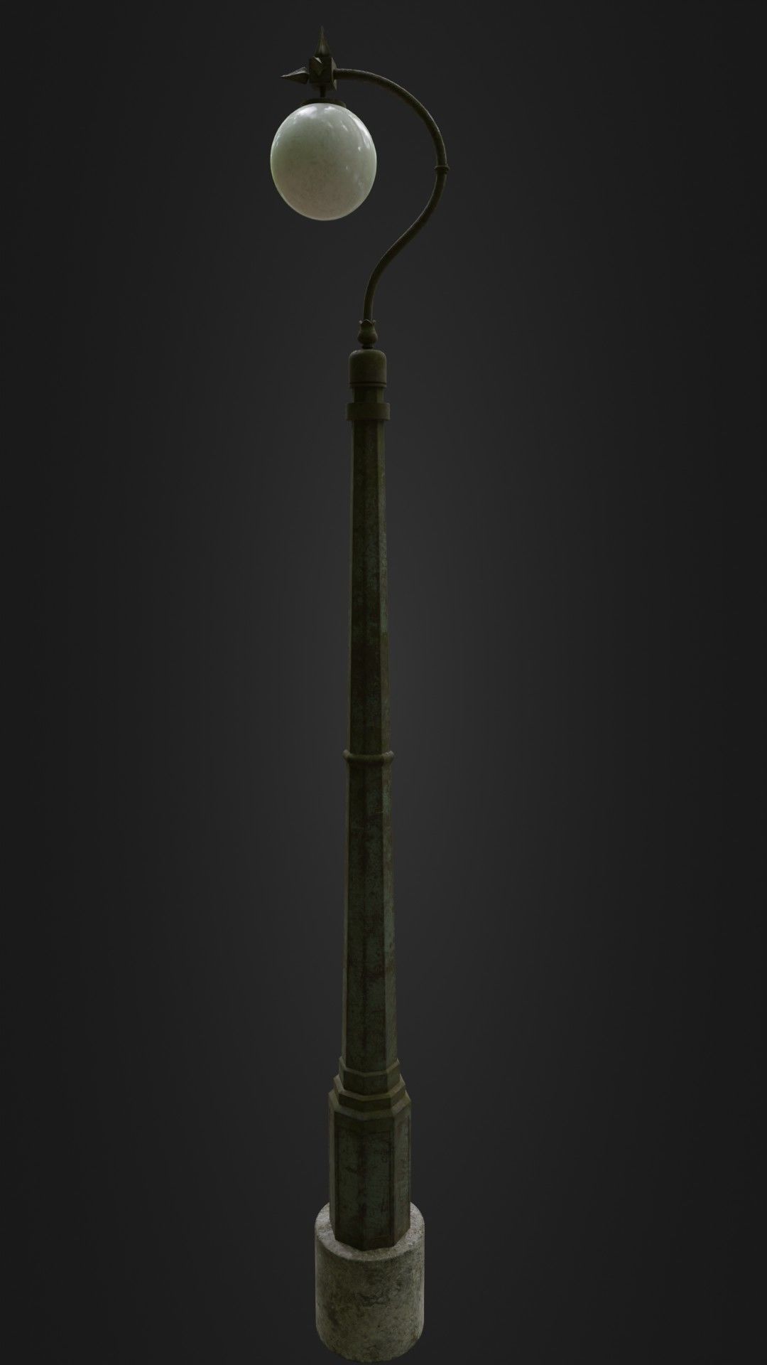 Old Worn Streetlight 03 Low-poly 3D model_30