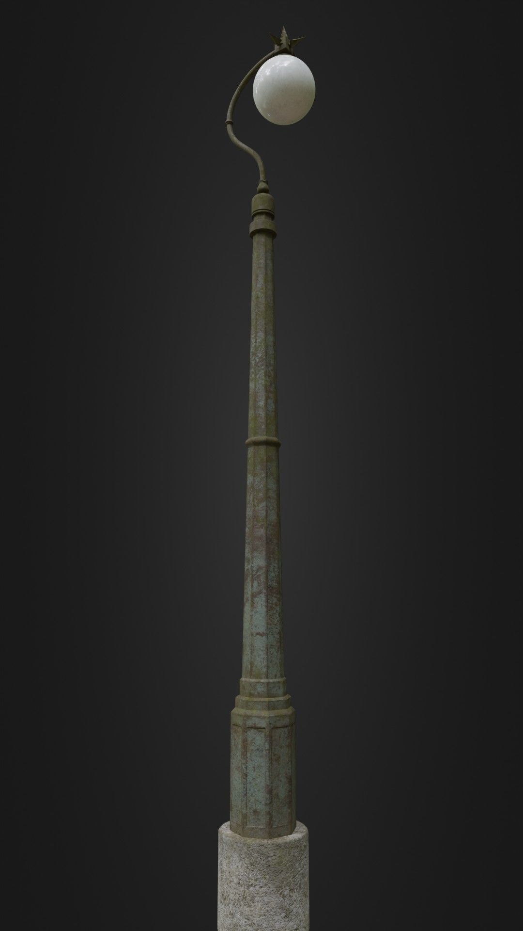 Old Worn Streetlight 03 Low-poly 3D model_7