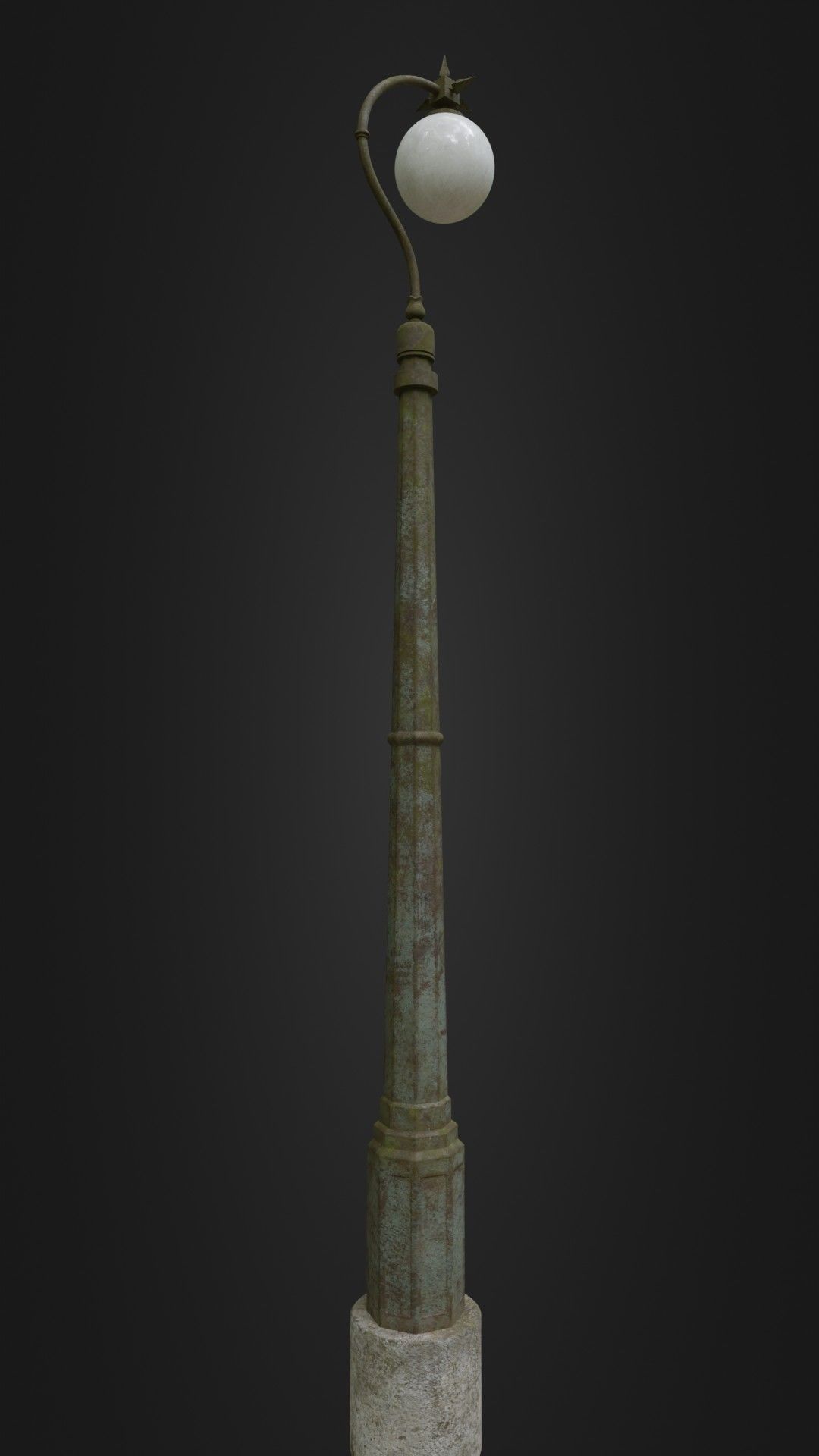 Old Worn Streetlight 03 Low-poly 3D model_16
