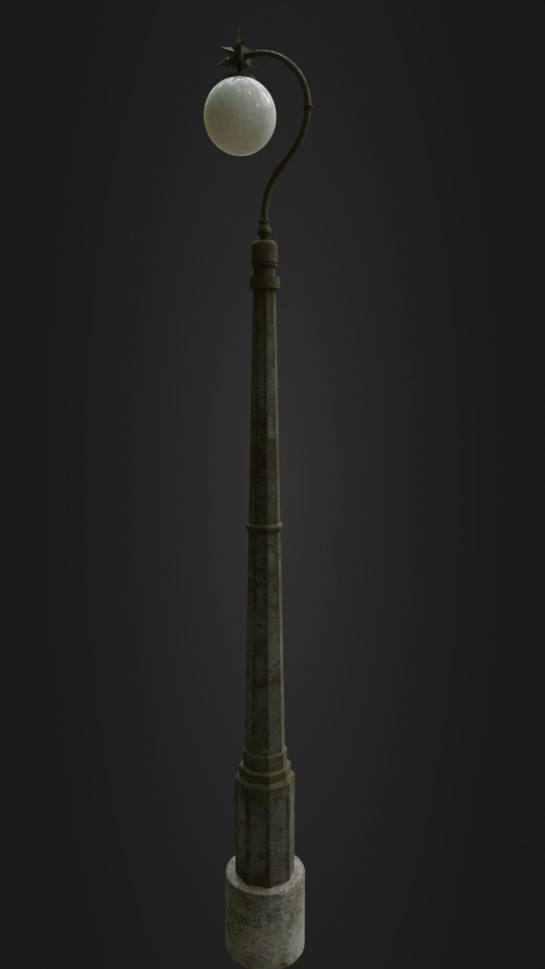 Old Worn Streetlight 03 Low-poly 3D model_27