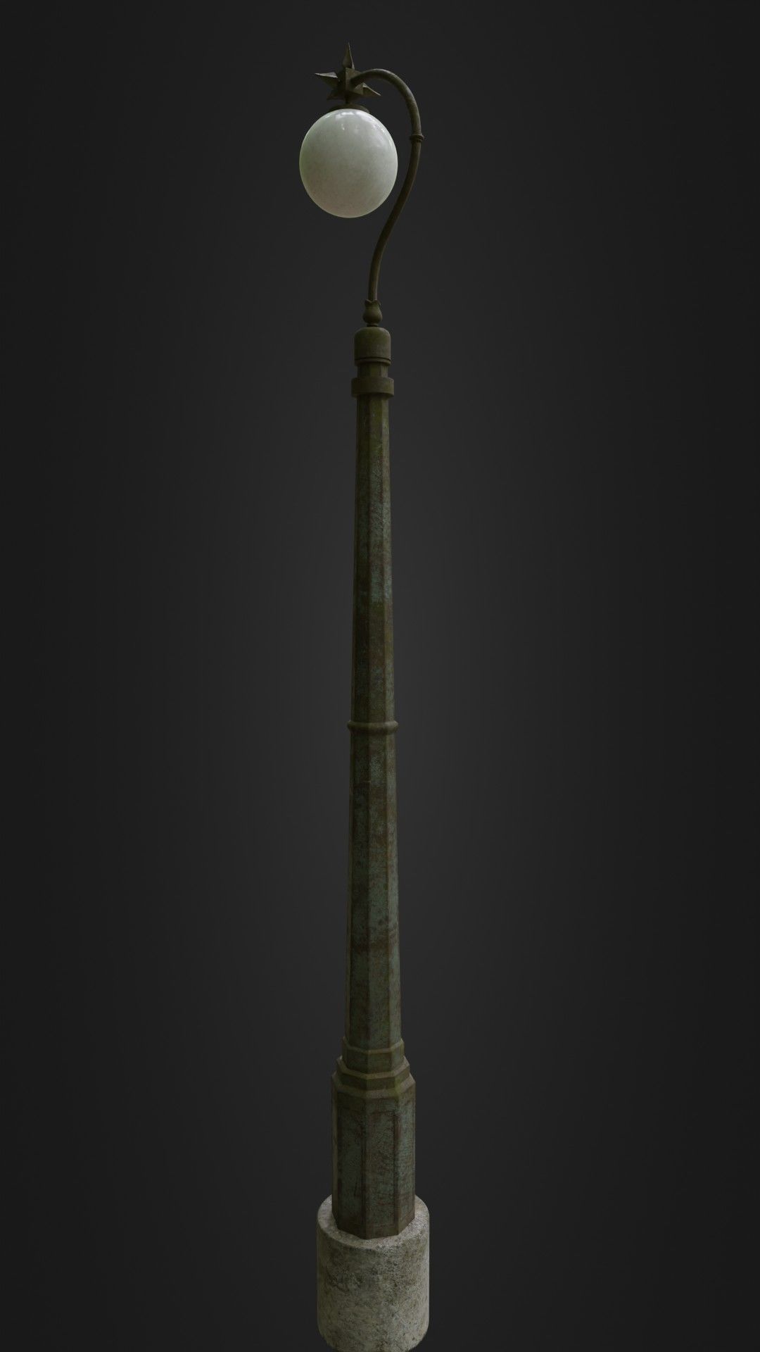 Old Worn Streetlight 03 Low-poly 3D model_25