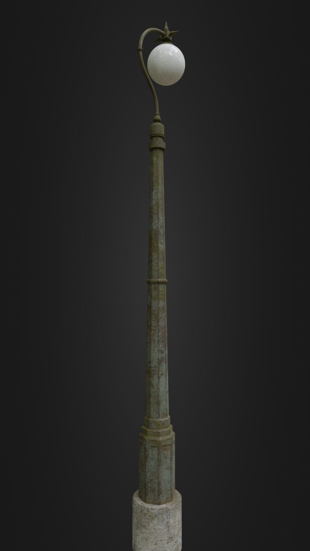 Old Worn Streetlight 03 Low-poly 3D model_17