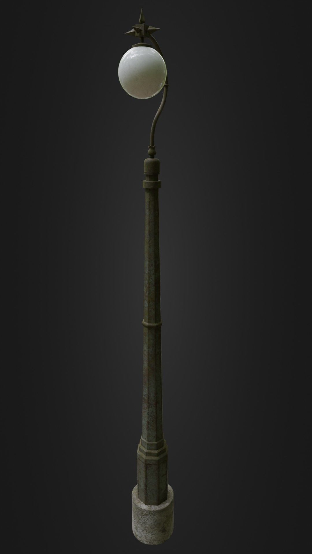 Old Worn Streetlight 03 Low-poly 3D model_38