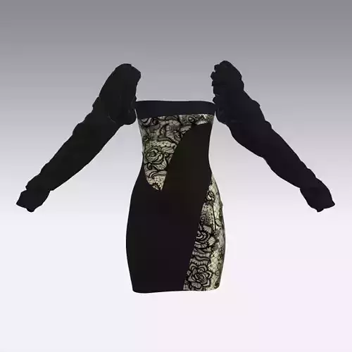 DRESS WATERMELON SLEVEE LACE LITTLE DRESS LOOK