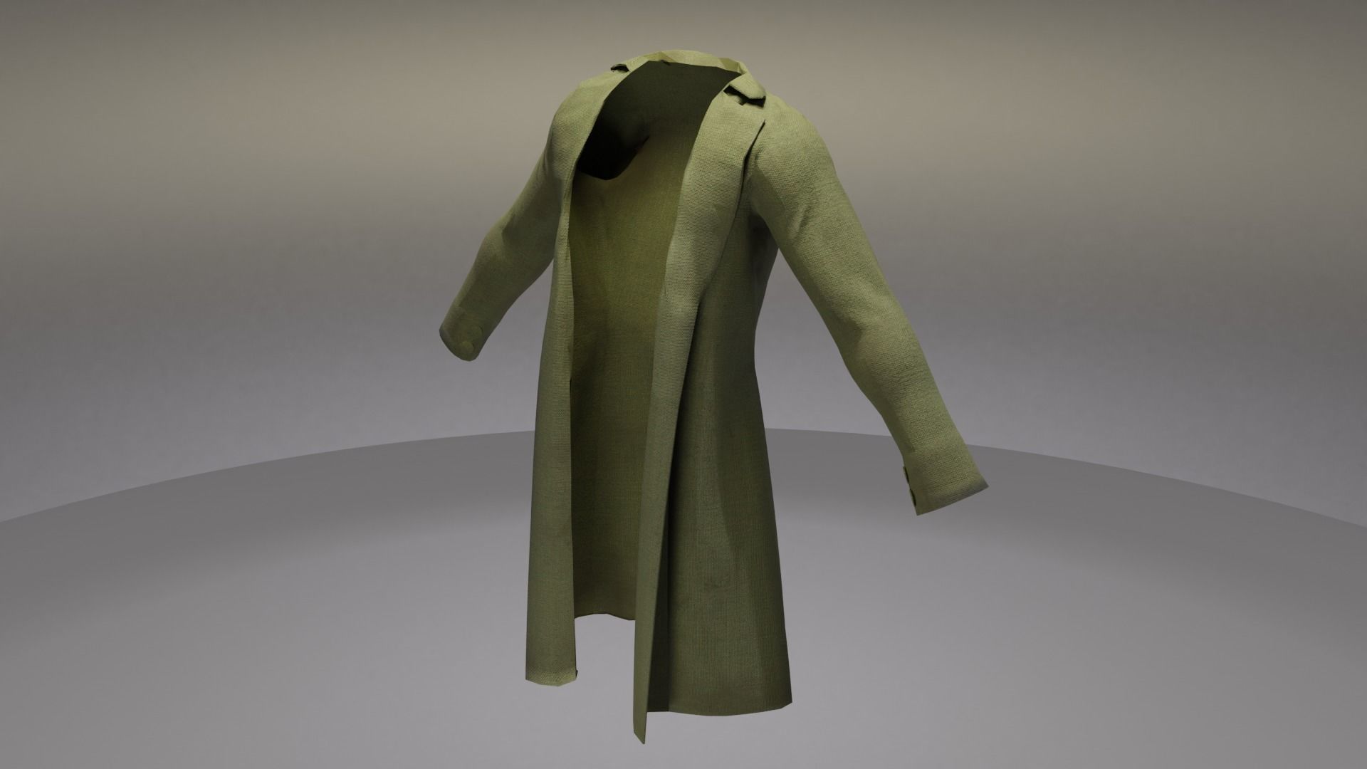 Trench Coat Low-poly 3D model_1