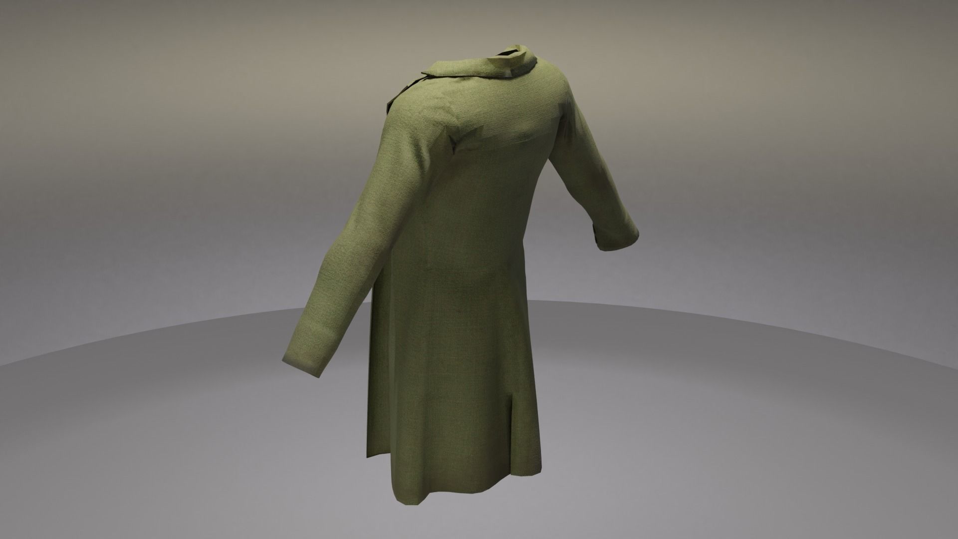 Trench Coat Low-poly 3D model_2