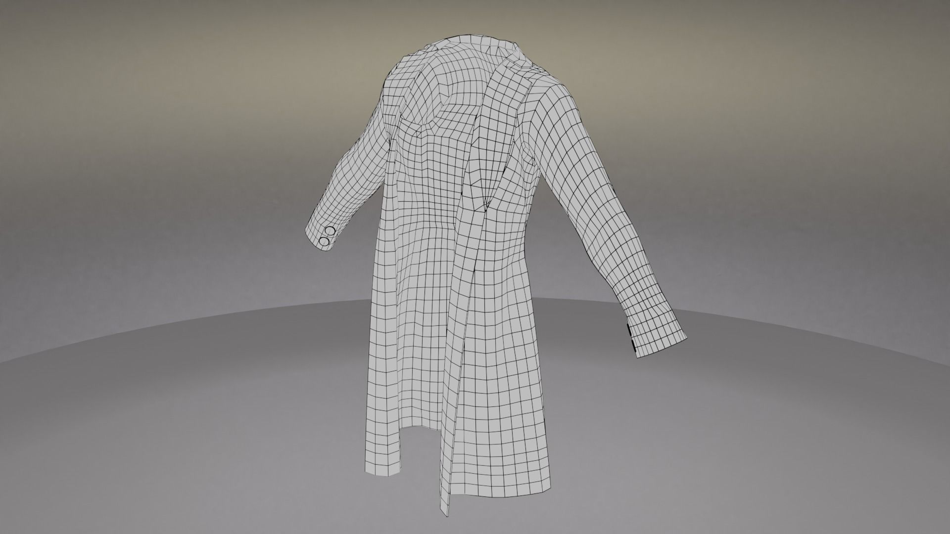 Trench Coat Low-poly 3D model_11