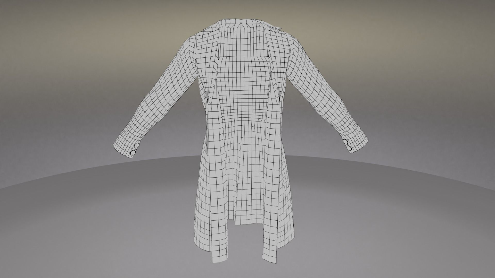 Trench Coat Low-poly 3D model_12