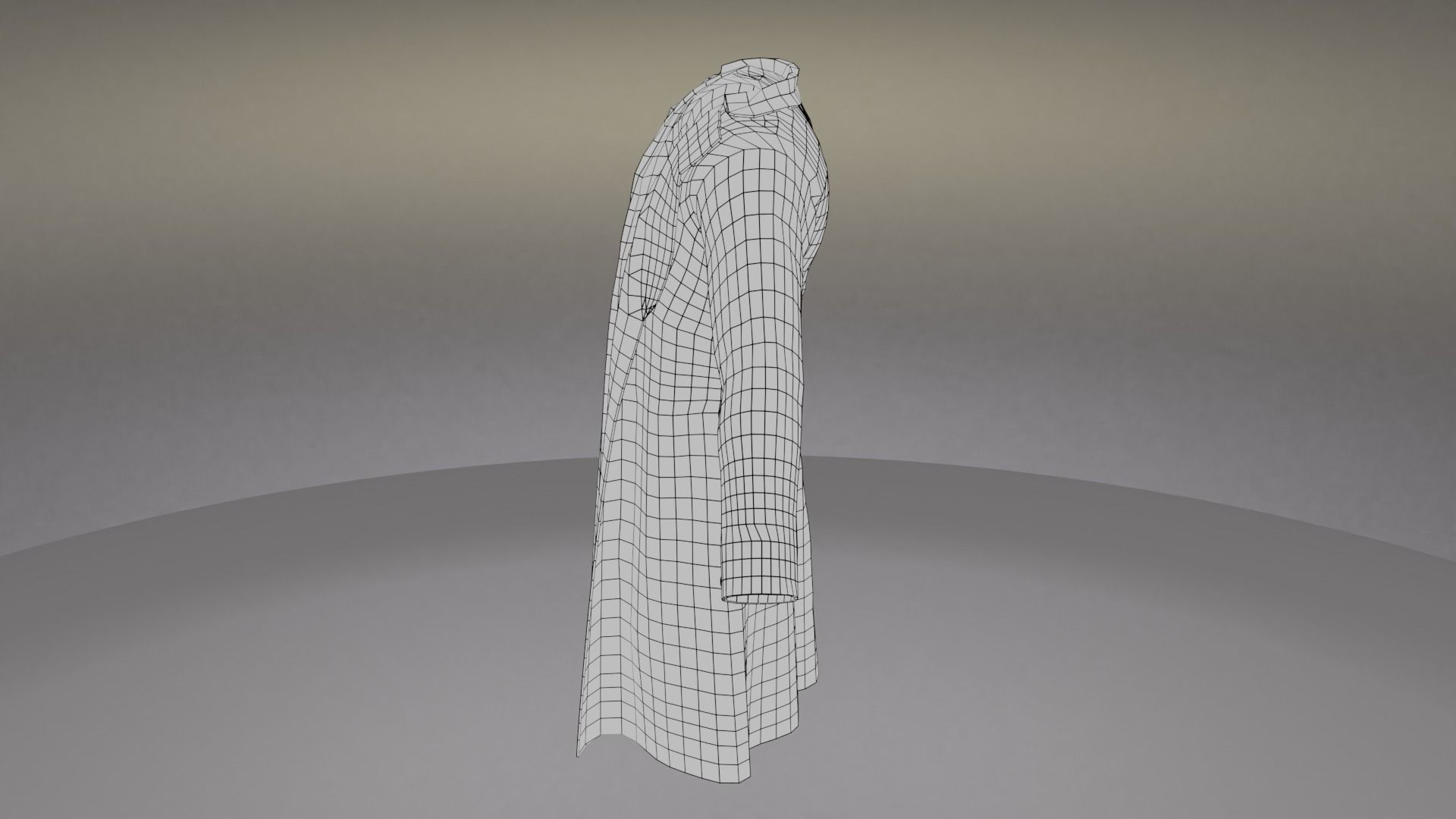 Trench Coat Low-poly 3D model_10
