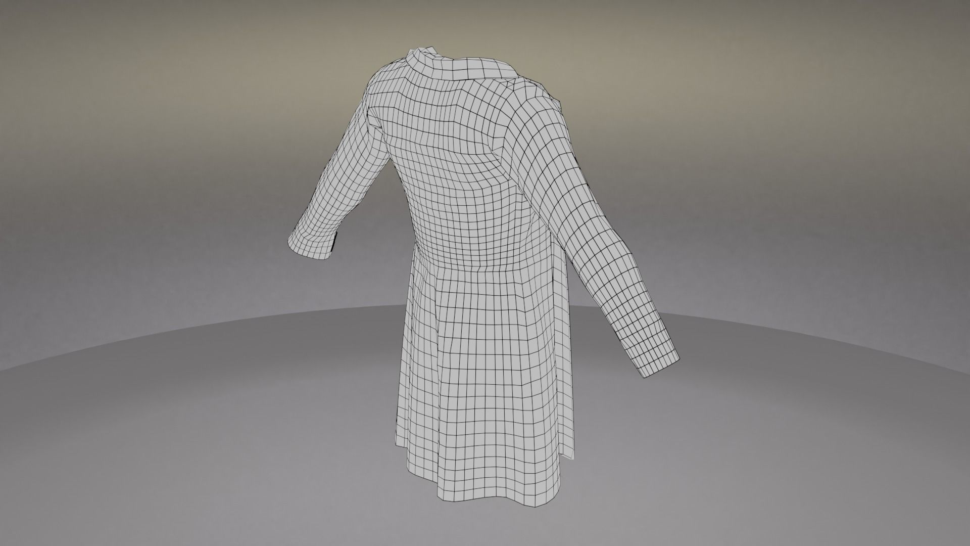Trench Coat Low-poly 3D model_7