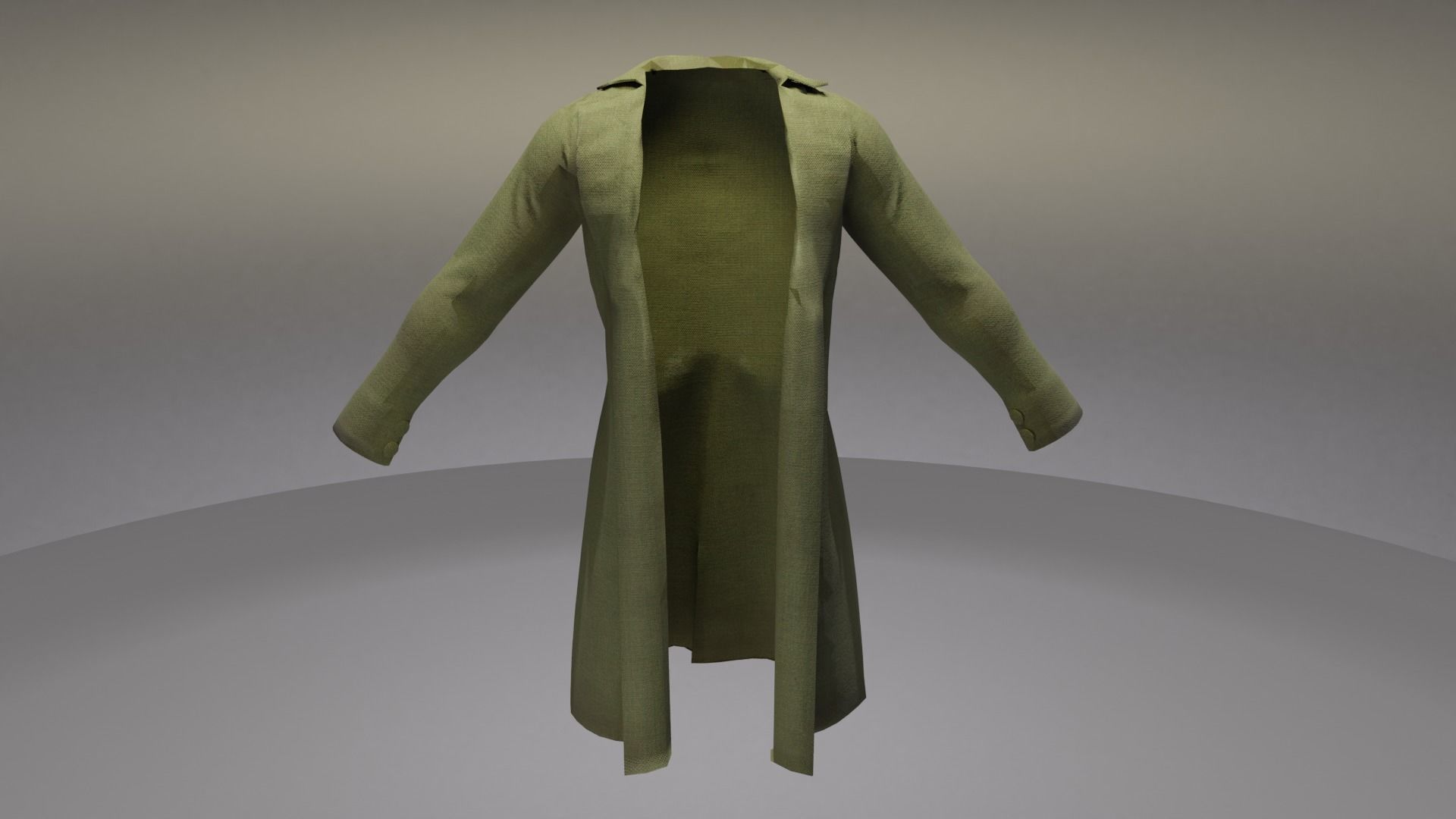 Trench Coat Low-poly 3D model_3