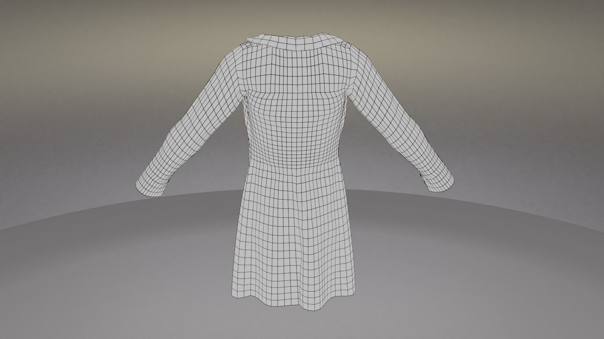 Trench Coat Low-poly 3D model_8