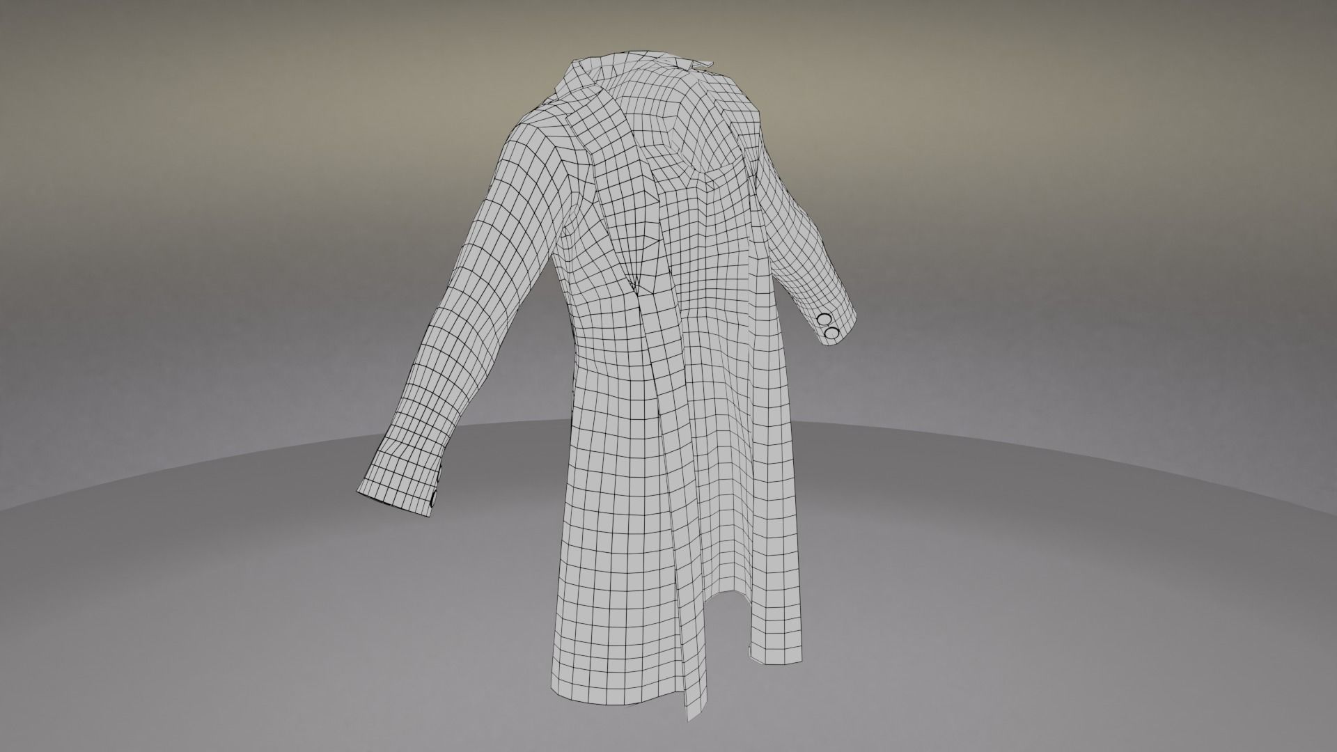 Trench Coat Low-poly 3D model_13