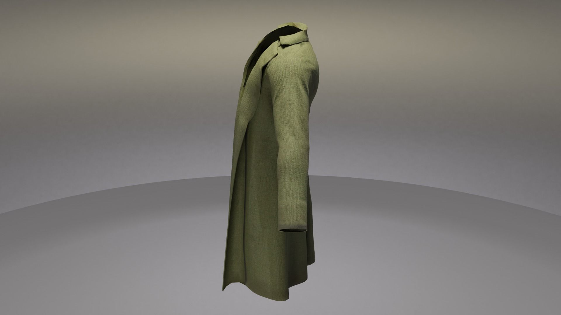 Trench Coat Low-poly 3D model_4