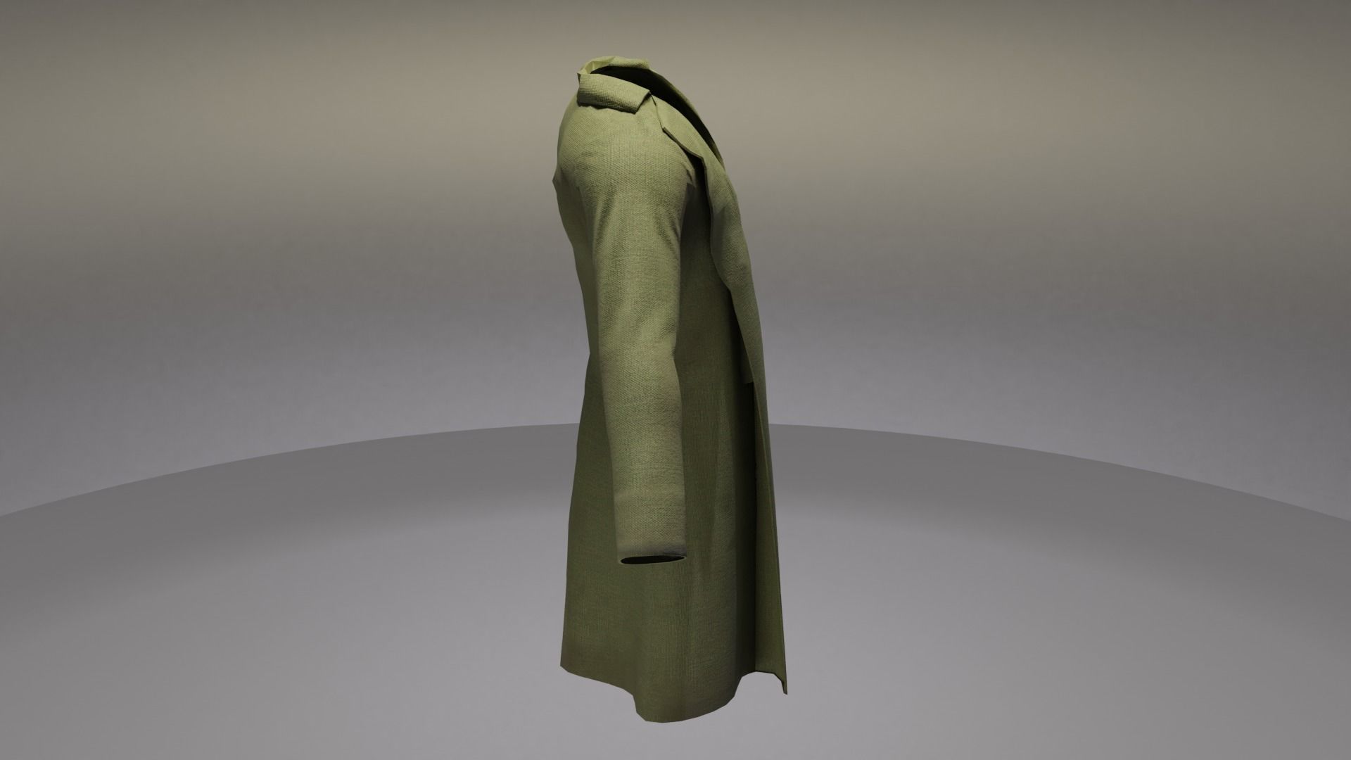 Trench Coat Low-poly 3D model_6