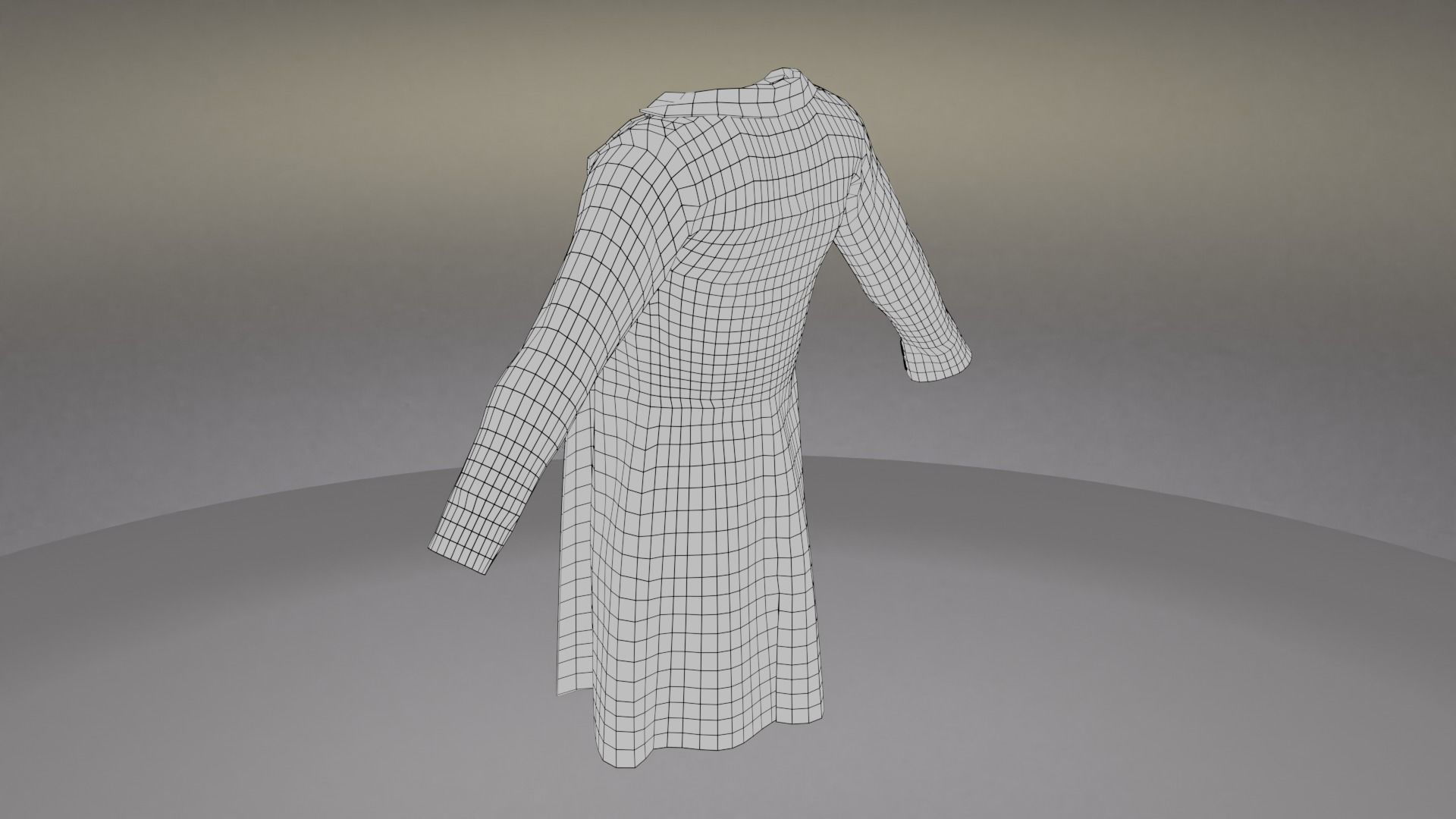 Trench Coat Low-poly 3D model_9