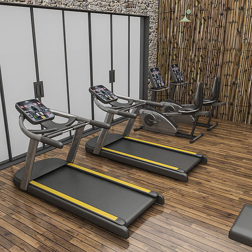 3D gym full Low-poly 3D model