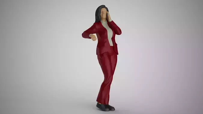 Girl Leaning on Phone 3D print model