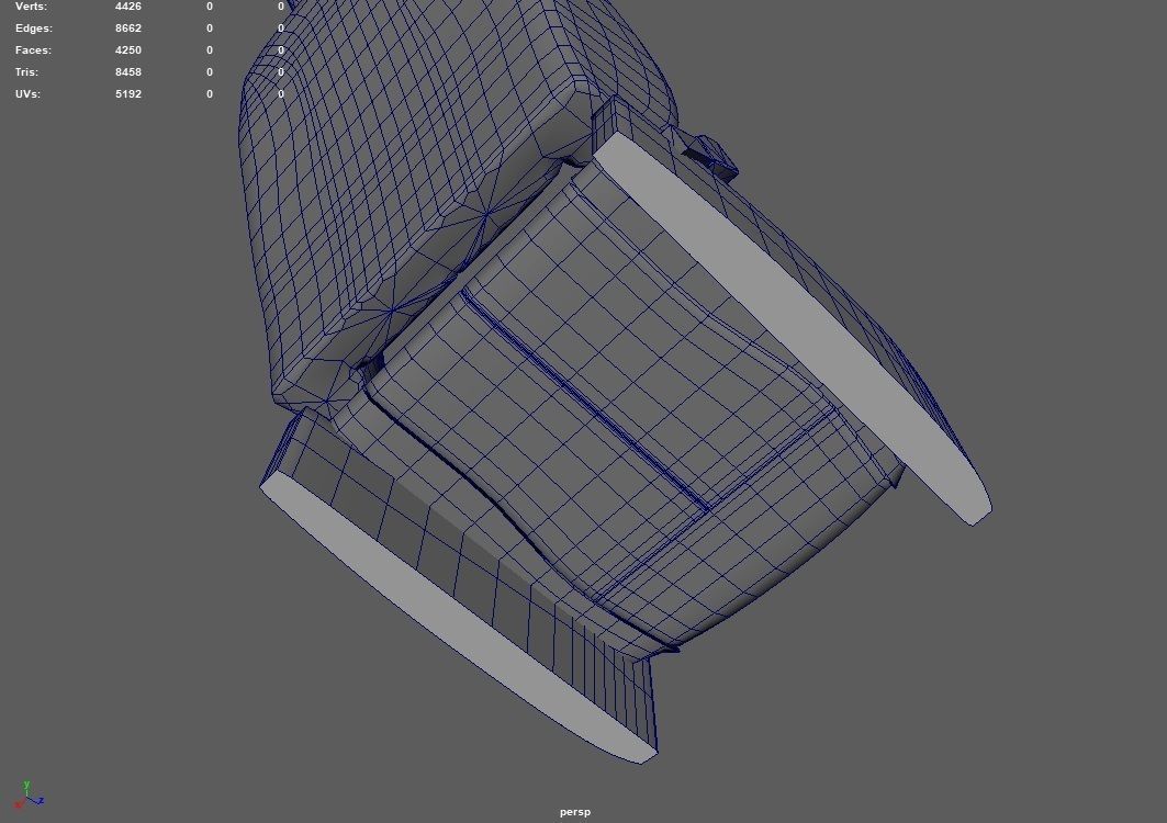 Car Seat 04 Low-poly 3D model_14