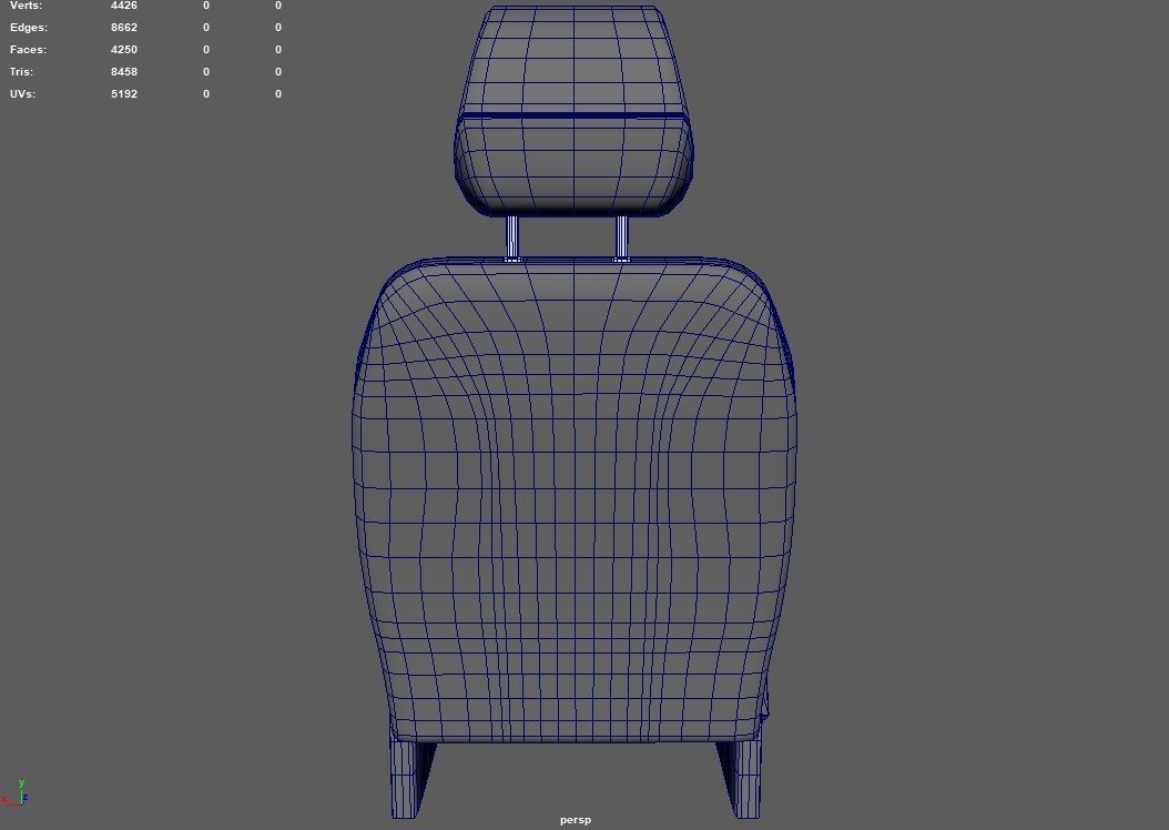 Car Seat 04 Low-poly 3D model_12