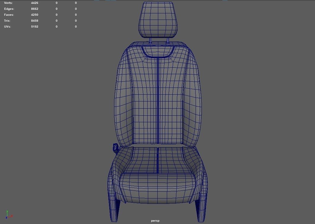 Car Seat 04 Low-poly 3D model_13